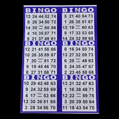 Bingo paper game cards
